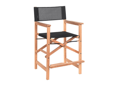 Director Teak Black Outdoor Counter Height Dining Armchair - Ornate Home