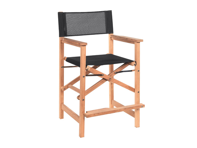 Director Teak Black Outdoor Counter Height Dining Armchair - Ornate Home