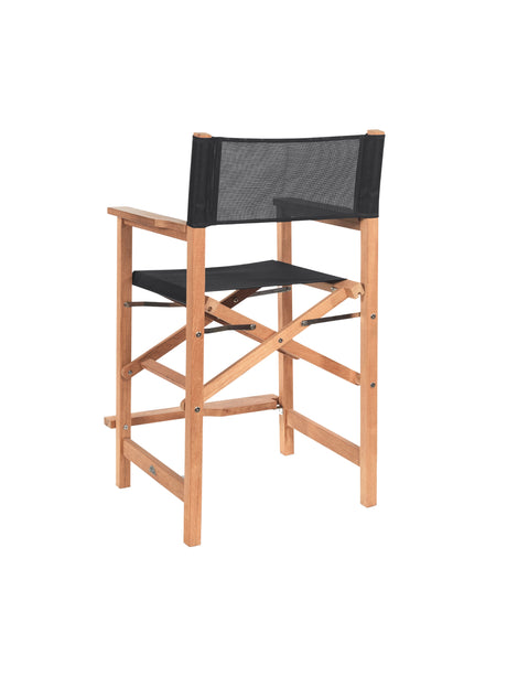 Director Teak Black Outdoor Counter Height Dining Armchair - Ornate Home