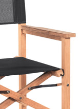 Director Teak Black Outdoor Counter Height Dining Armchair - Ornate Home