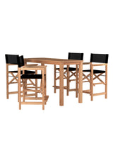 Director Teak Black Outdoor Counter Height Dining Armchair - Ornate Home