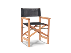 Director Teak Black Outdoor Dining Folding Armchair - Ornate Home