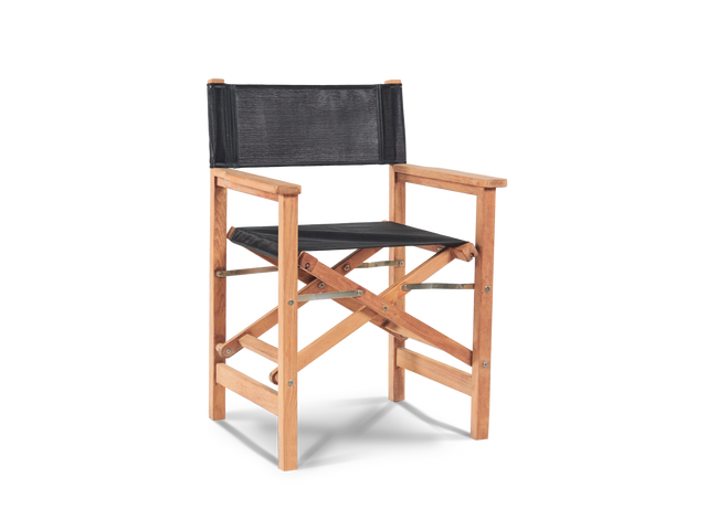 Director Teak Black Outdoor Dining Folding Armchair - Ornate Home