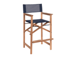 Director Teak Blue Outdoor Bar Height Dining Armchair - Ornate Home
