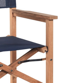 Director Teak Blue Outdoor Bar Height Dining Armchair - Ornate Home