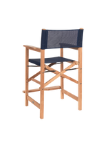 Director Teak Blue Outdoor Counter Height Dining Armchair - Ornate Home