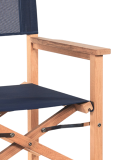 Director Teak Blue Outdoor Counter Height Dining Armchair - Ornate Home