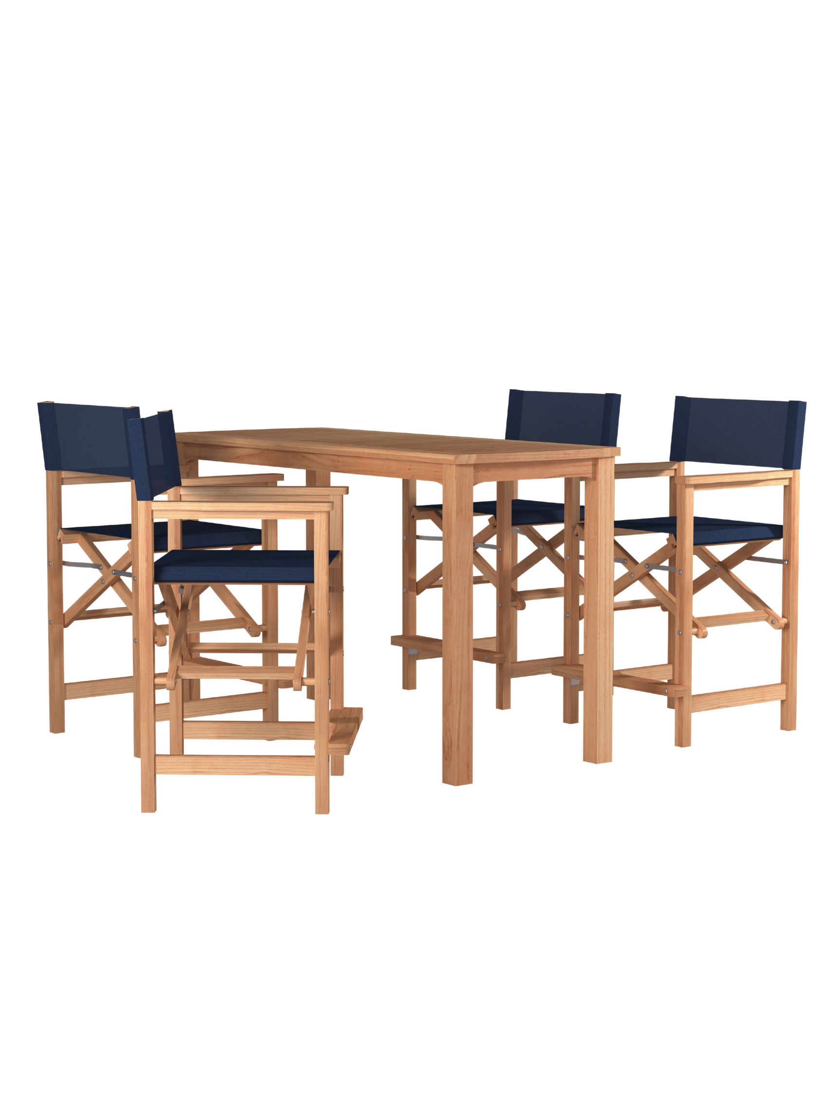 Director Teak Blue Outdoor Counter Height Dining Armchair - Ornate Home