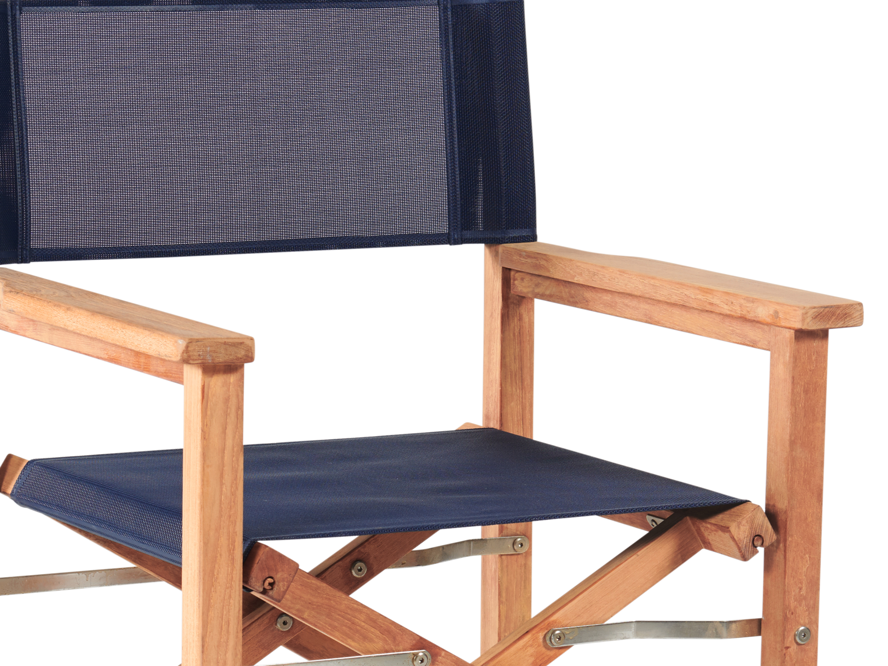 Director Teak Blue Outdoor Dining Folding Armchair - Ornate Home