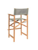 Director Teak Taupe Outdoor Bar Height Dining Armchair - Ornate Home