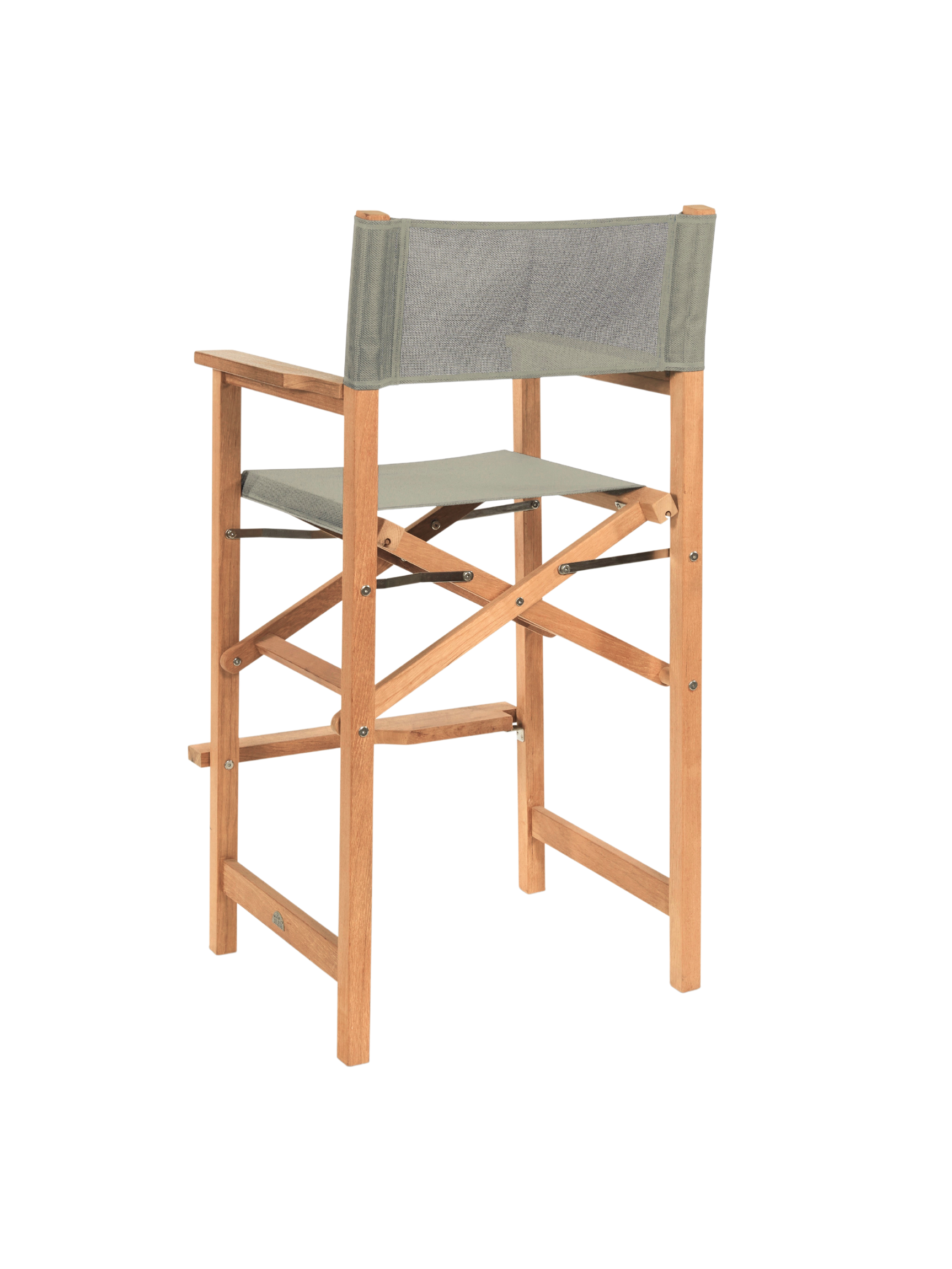 Director Teak Taupe Outdoor Bar Height Dining Armchair - Ornate Home