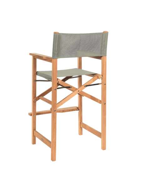Director Teak Taupe Outdoor Bar Height Dining Armchair - Ornate Home