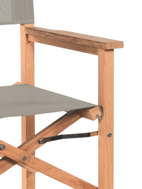 Director Teak Taupe Outdoor Bar Height Dining Armchair - Ornate Home