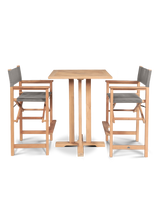 Director Teak Taupe Outdoor Bar Height Dining Armchair - Ornate Home