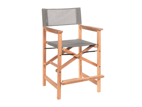 Director Teak Taupe Outdoor Counter Height Dining Armchair - Ornate Home