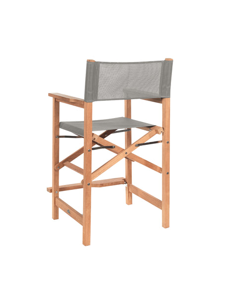 Director Teak Taupe Outdoor Counter Height Dining Armchair - Ornate Home