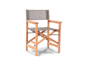 Director Teak Taupe Outdoor Dining Folding Armchair - Ornate Home