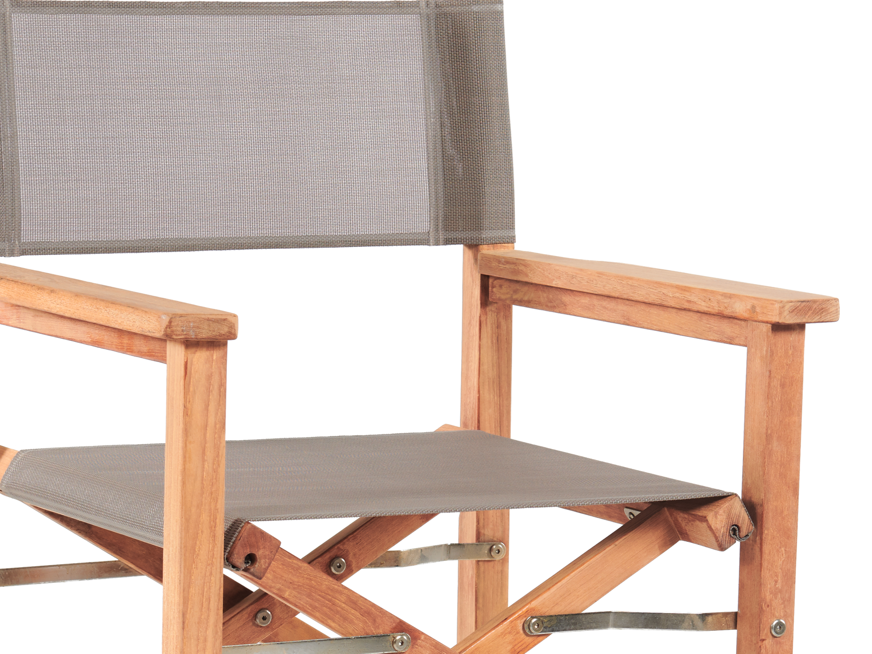 Director Teak Taupe Outdoor Dining Folding Armchair - Ornate Home