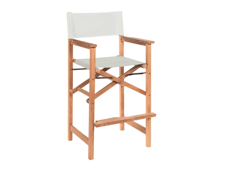 Director Teak White Outdoor Bar Height Dining Armchair - Ornate Home