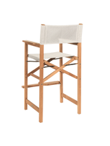 Director Teak White Outdoor Bar Height Dining Armchair - Ornate Home