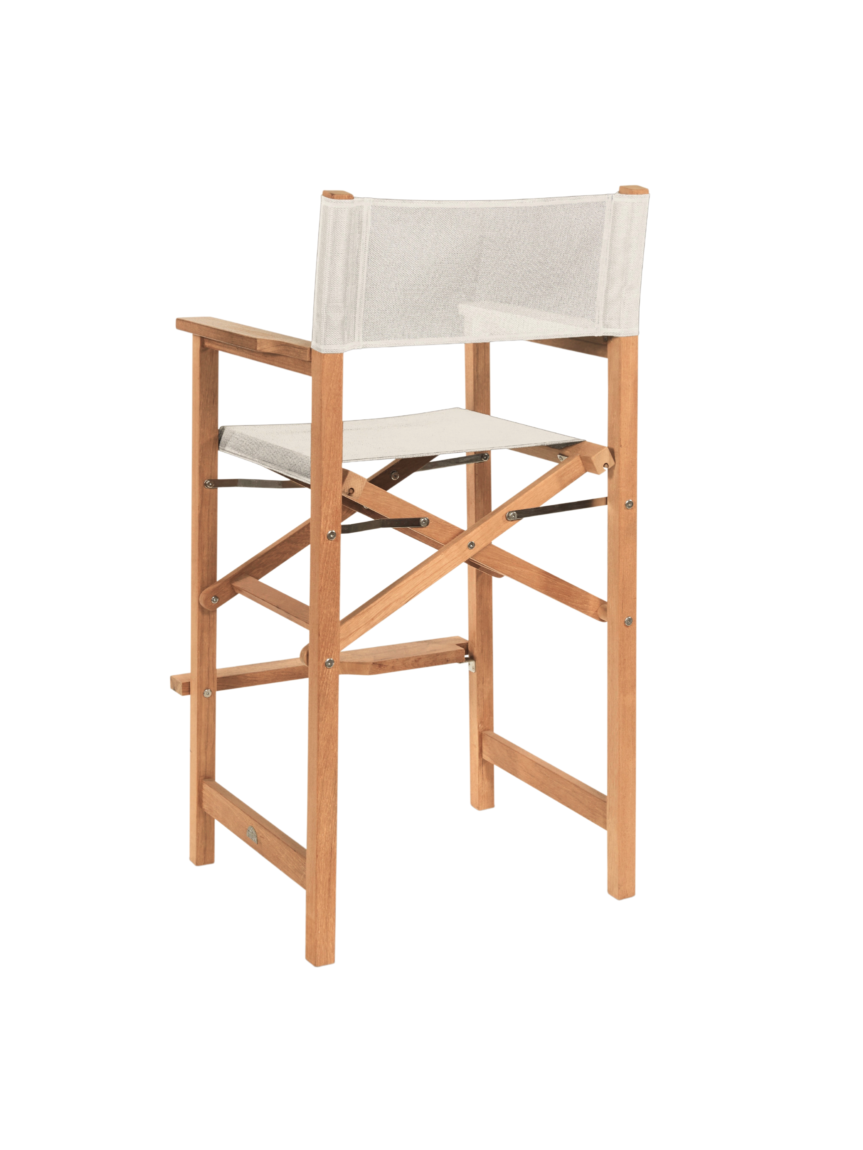 Director Teak White Outdoor Bar Height Dining Armchair - Ornate Home
