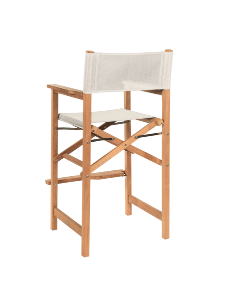 Director Teak White Outdoor Bar Height Dining Armchair - Ornate Home