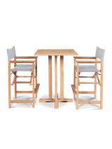 Director Teak White Outdoor Bar Height Dining Armchair - Ornate Home
