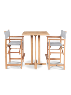 Director Teak White Outdoor Bar Height Dining Armchair - Ornate Home