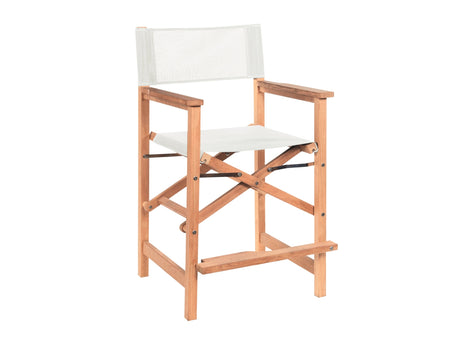 Director Teak White Outdoor Counter Height Dining Armchair - Ornate Home
