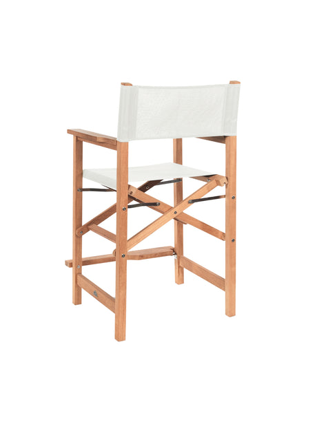 Director Teak White Outdoor Counter Height Dining Armchair - Ornate Home