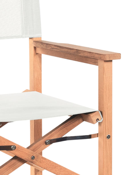 Director Teak White Outdoor Counter Height Dining Armchair - Ornate Home