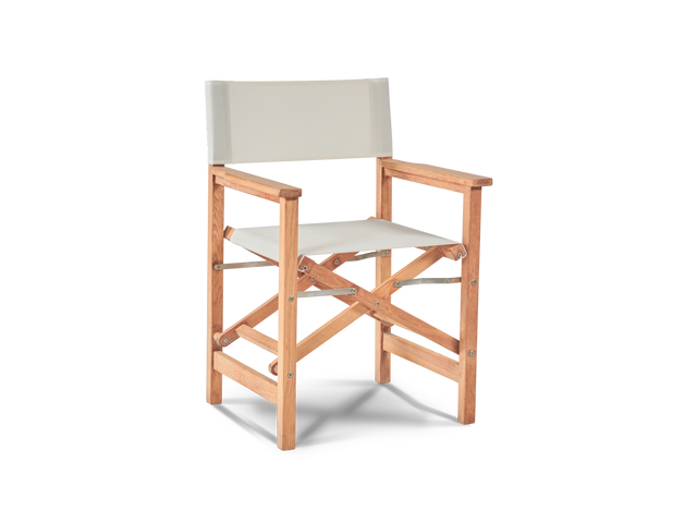 Director Teak White Outdoor Dining Folding Armchair - Ornate Home