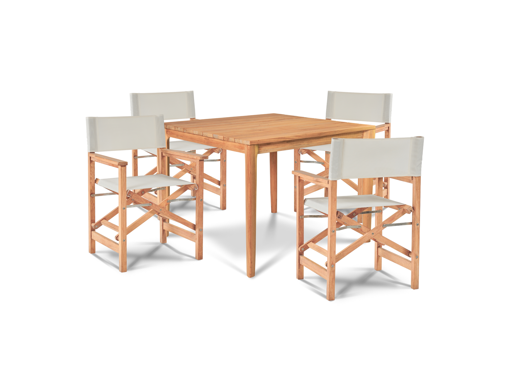 Director Teak White Outdoor Dining Folding Armchair - Ornate Home