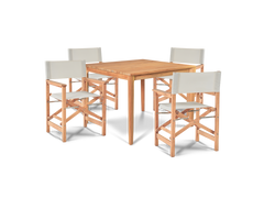 Director Teak White Outdoor Dining Folding Armchair - Ornate Home