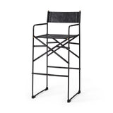 Direttore Black Leather Seat Bar Stool - Ornate Home