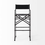 Direttore Black Leather Seat Bar Stool - Ornate Home
