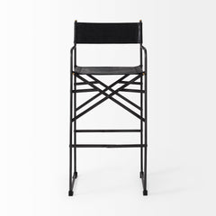 Direttore Black Leather Seat Bar Stool - Ornate Home