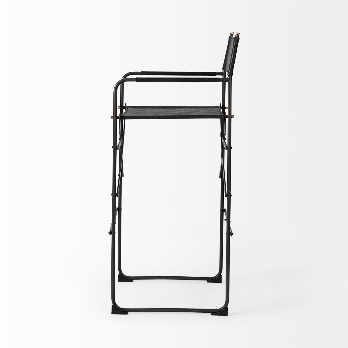 Direttore Black Leather Seat Bar Stool - Ornate Home