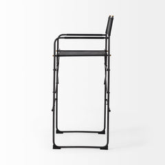 Direttore Black Leather Seat Bar Stool - Ornate Home