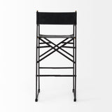 Direttore Black Leather Seat Bar Stool - Ornate Home