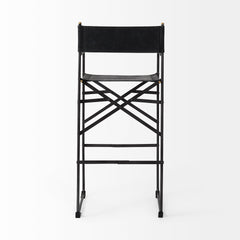 Direttore Black Leather Seat Bar Stool - Ornate Home