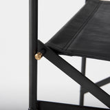 Direttore Black Leather Seat Bar Stool - Ornate Home