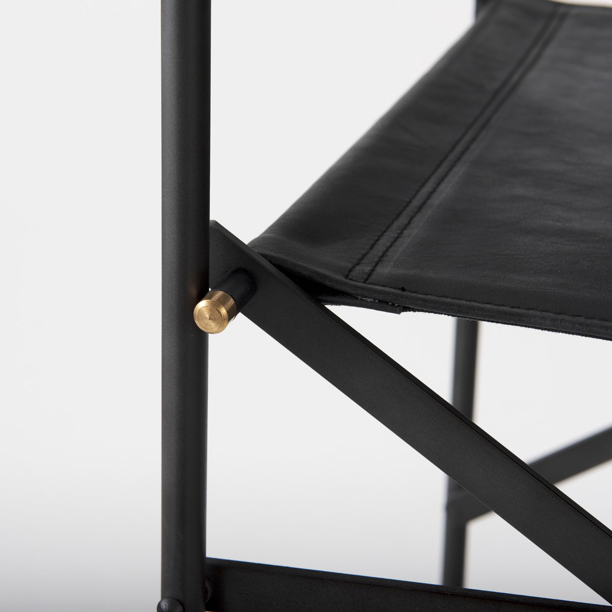 Direttore Black Leather Seat Bar Stool - Ornate Home