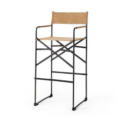 Direttore Brown/Black Leather Seat Bar Stool - Ornate Home