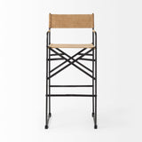 Direttore Brown/Black Leather Seat Bar Stool - Ornate Home