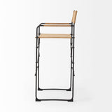 Direttore Brown/Black Leather Seat Bar Stool - Ornate Home