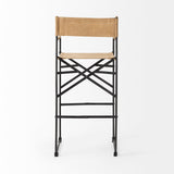 Direttore Brown/Black Leather Seat Bar Stool - Ornate Home