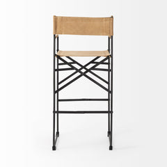 Direttore Brown/Black Leather Seat Bar Stool - Ornate Home