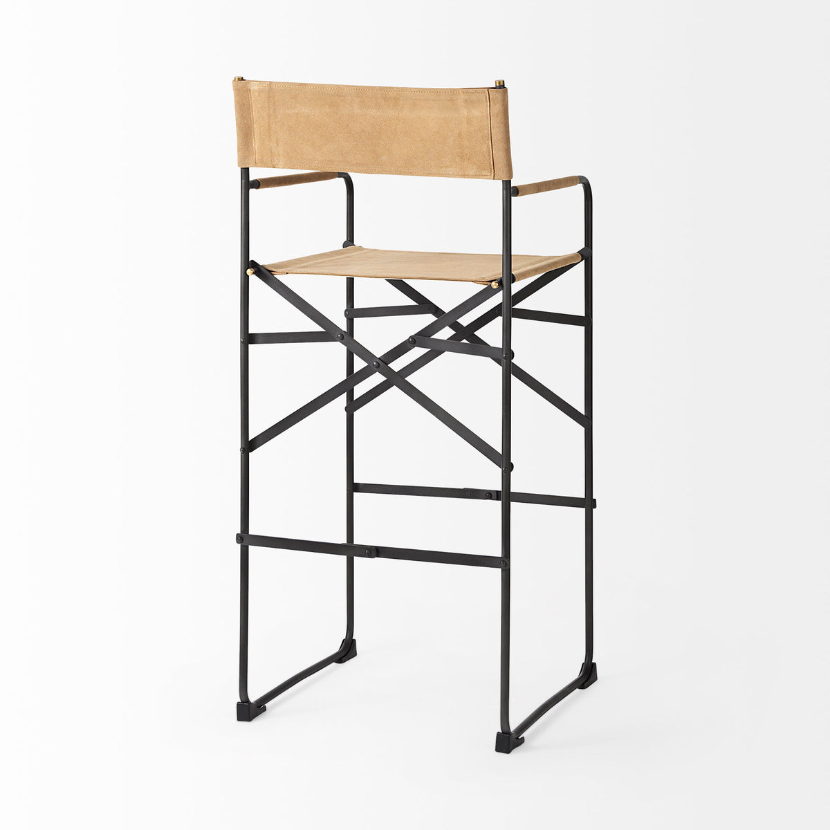 Direttore Brown/Black Leather Seat Bar Stool - Ornate Home