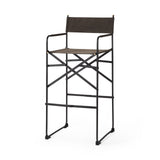 Direttore Brown/Gray Suede with Metal Frame Bar Stool - Ornate Home